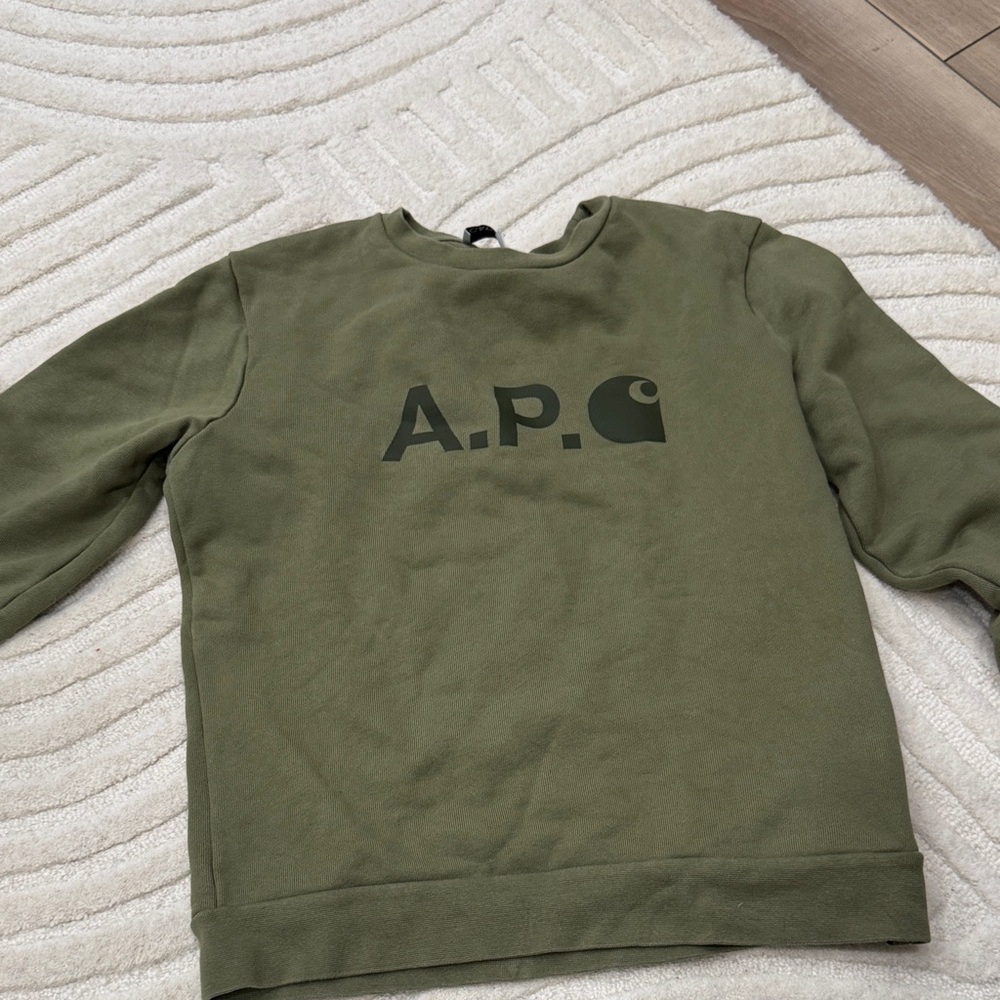 A.P.C. Men's Khaki Crewneck Sweater